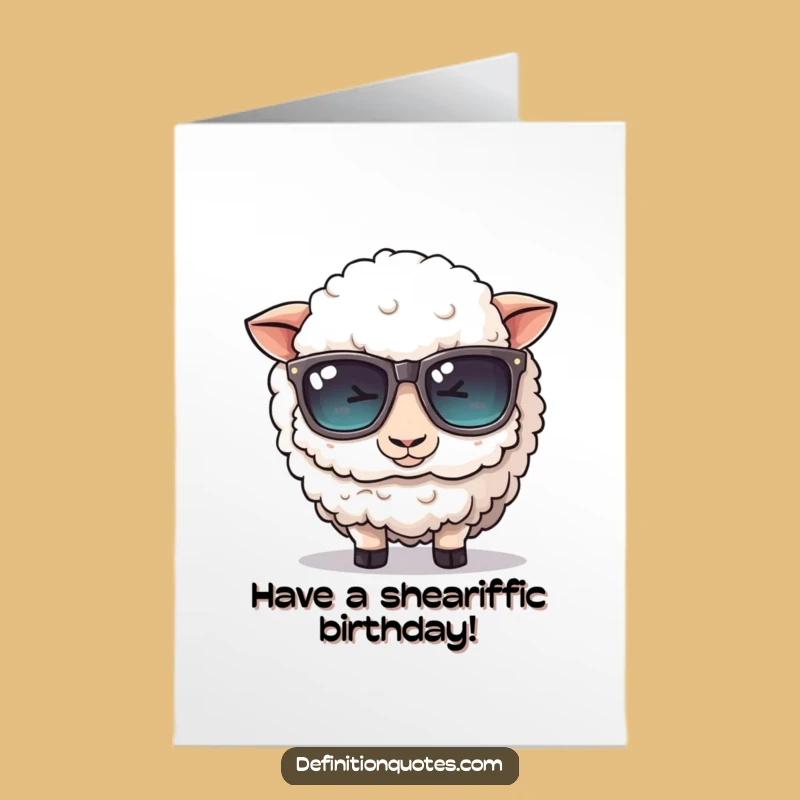 Funny Free Printable Sheep Birthday Card: Sheep Sunglasses Downloadable Gift