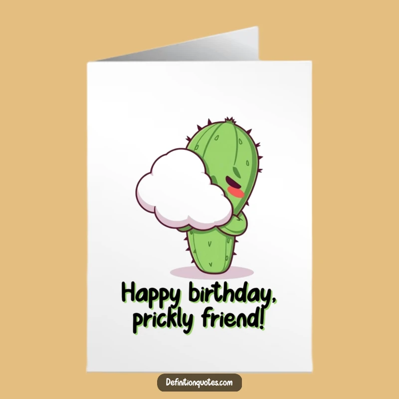 Free Printable Birthday Card: Funny Cactus Hug, Hilarious Downloadable Gift