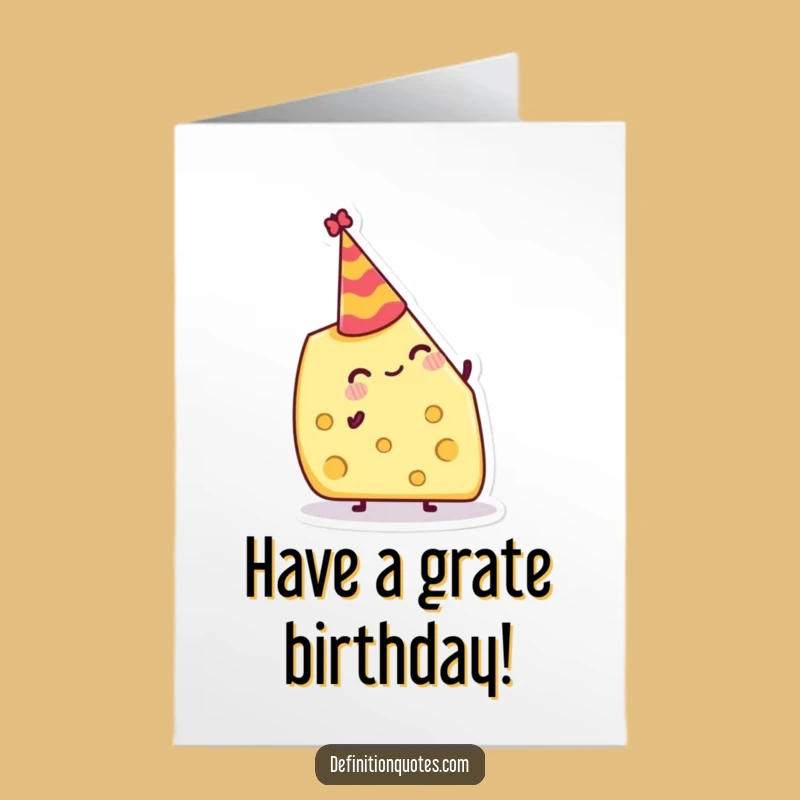 Free Printable Birthday Card: Cheesy Party Hat! Funny Downloadable Gift!