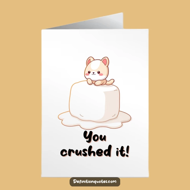 Free Printable Congrats Card: Animal Marshmallow Slip - Celebrate with a Laugh