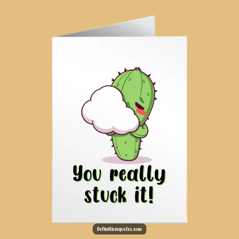 Free Printable Congrats Card: Cactus Hug Success?, Funny Downloadable Gift