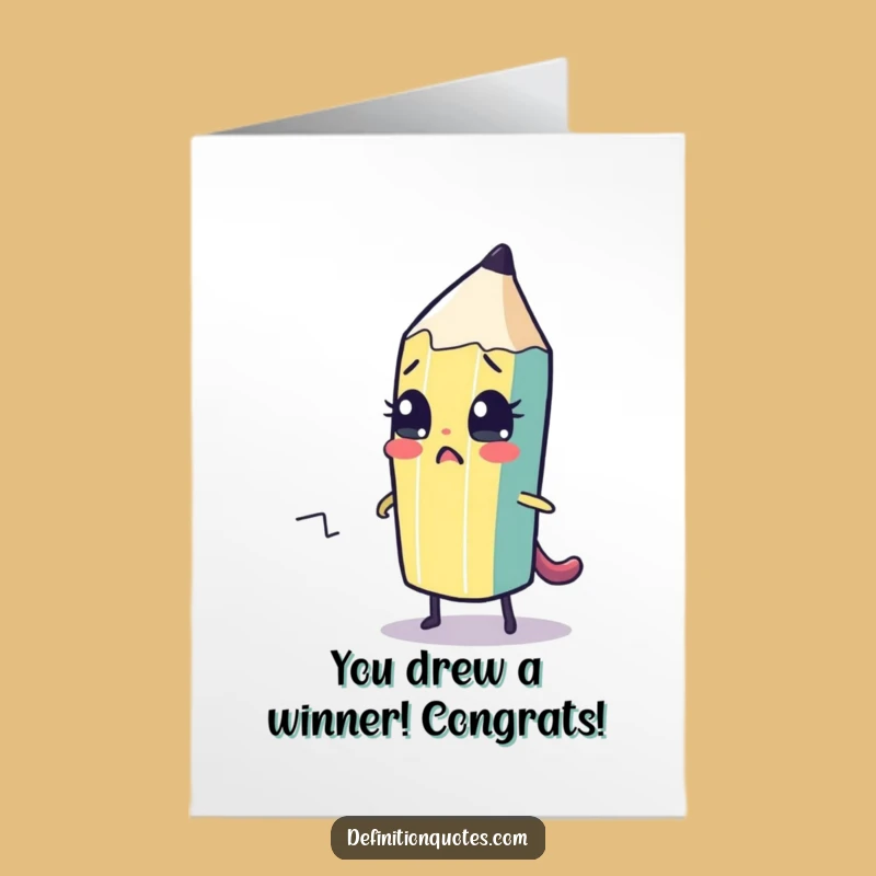 Free Printable Pencil Congrats Card - Escape Artist Penguin Downloadable Greeting