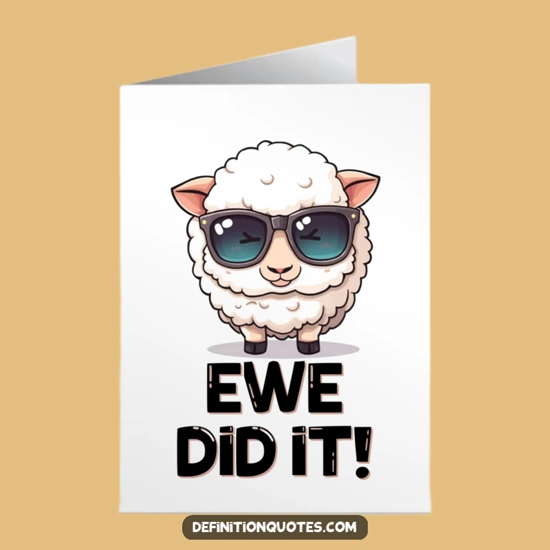 Free Printable Sheep Congrats Card: Sheep Sunglasses Downloadable Gift