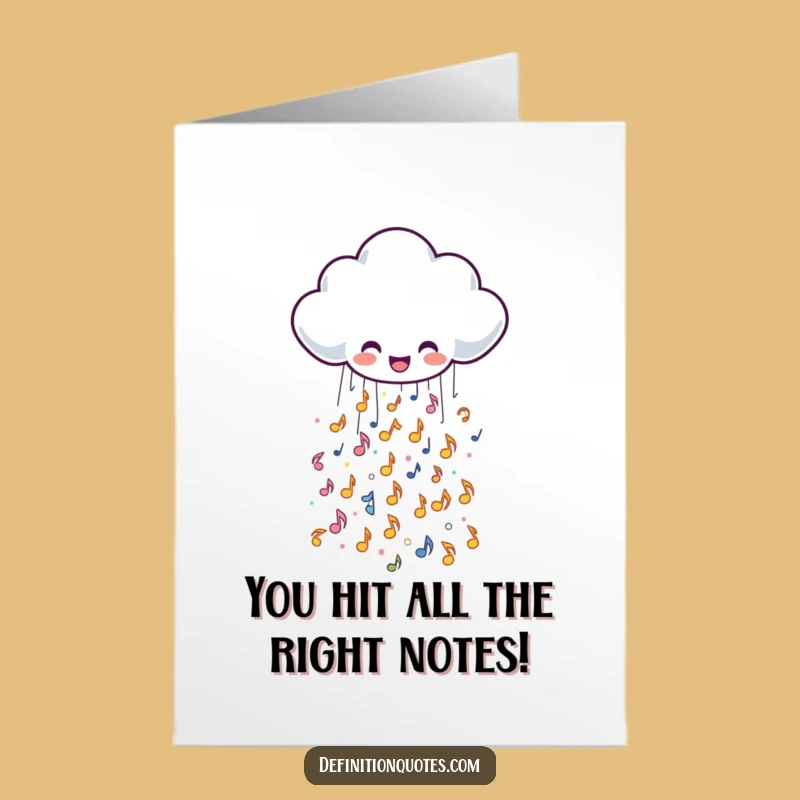 Free Printable Cloud Card - Musical Notes Congrats Downloadable Gift for Celebrations