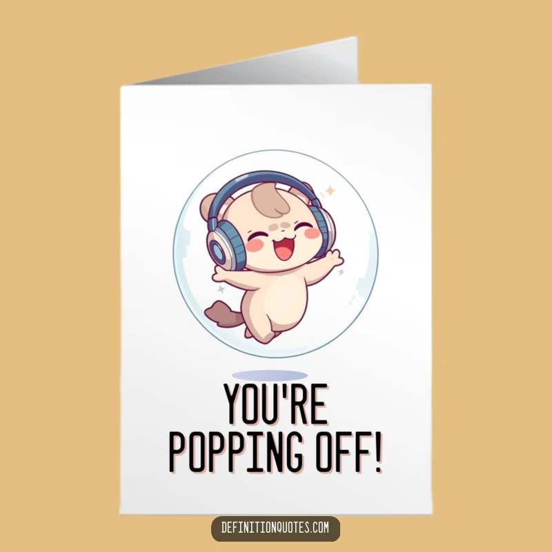 Free Printable Congrats Card: Dancing Bubble Creature - Celebrate with Musical Fun