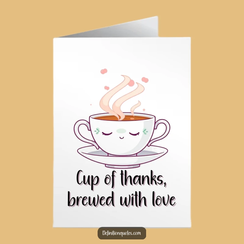 Free Printable Thank You Card: Napping Teacup, Dreamy Steam, Funny Downloadable Gift