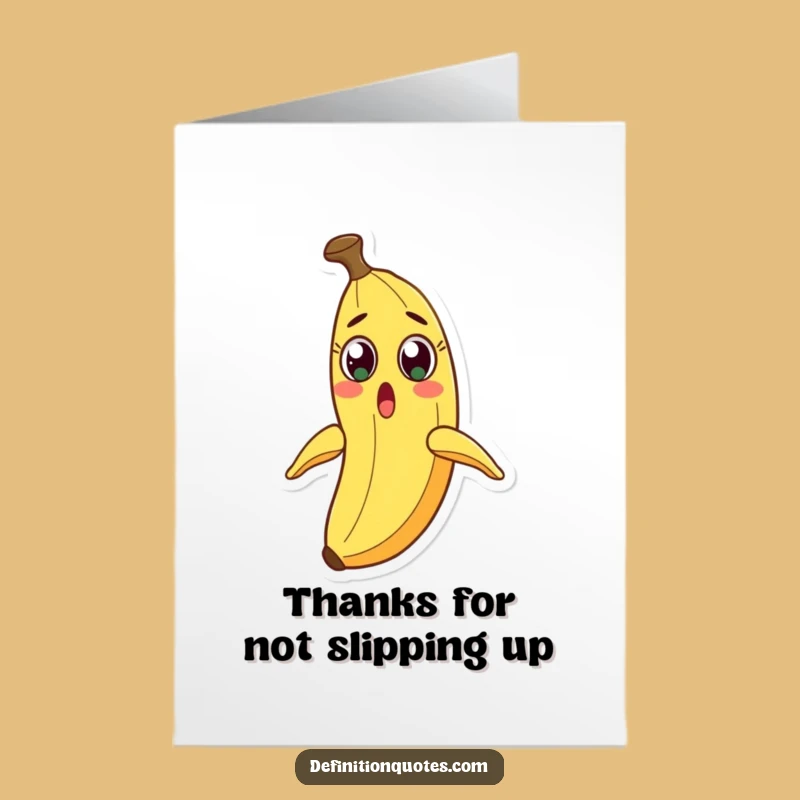 Free Printable Thank You Card: Surprised Banana Peel Slide Humor, Funny Downloadable Gift