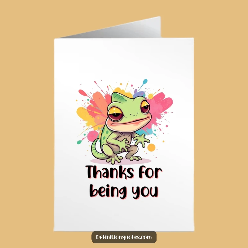 Funny Free Printable Chameleon Card - Blending In Thank You Downloadable Gift