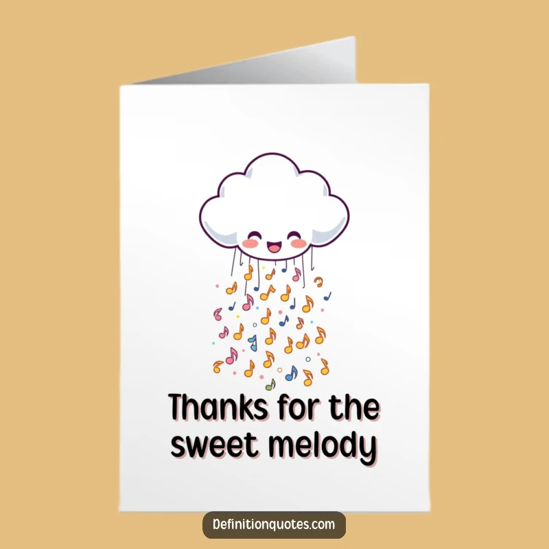 Joyful Free Printable Cloud Card - Musical Notes Thank You Downloadable Gift Greeting