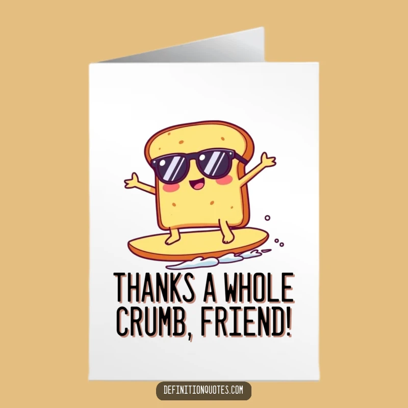 Free Printable Thank You Card: Funny Toast Surfer Gratitude, Downloadable Gift