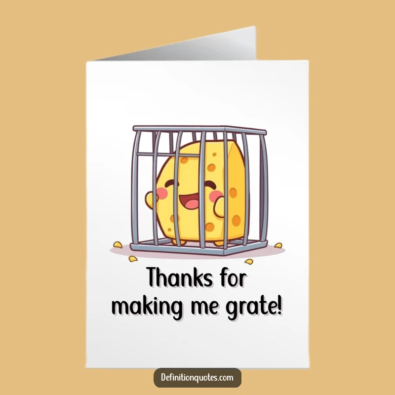 Free Printable Thank You Card: Cheese’s Great Escape, Funny Downloadable Gift