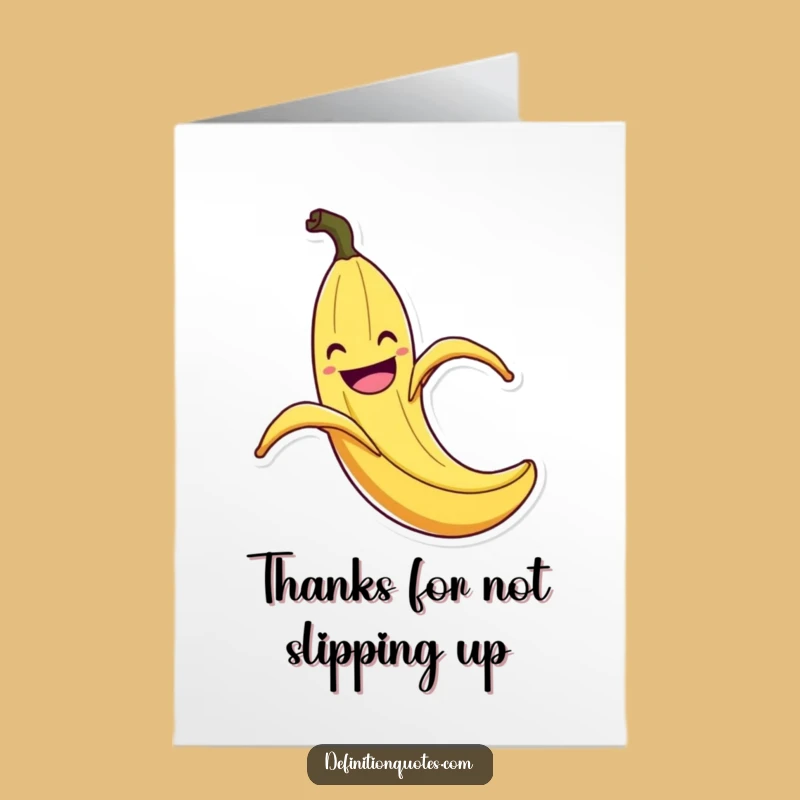 Free Printable Thank You Card: Slipping Banana Peel, Funny Downloadable Gift