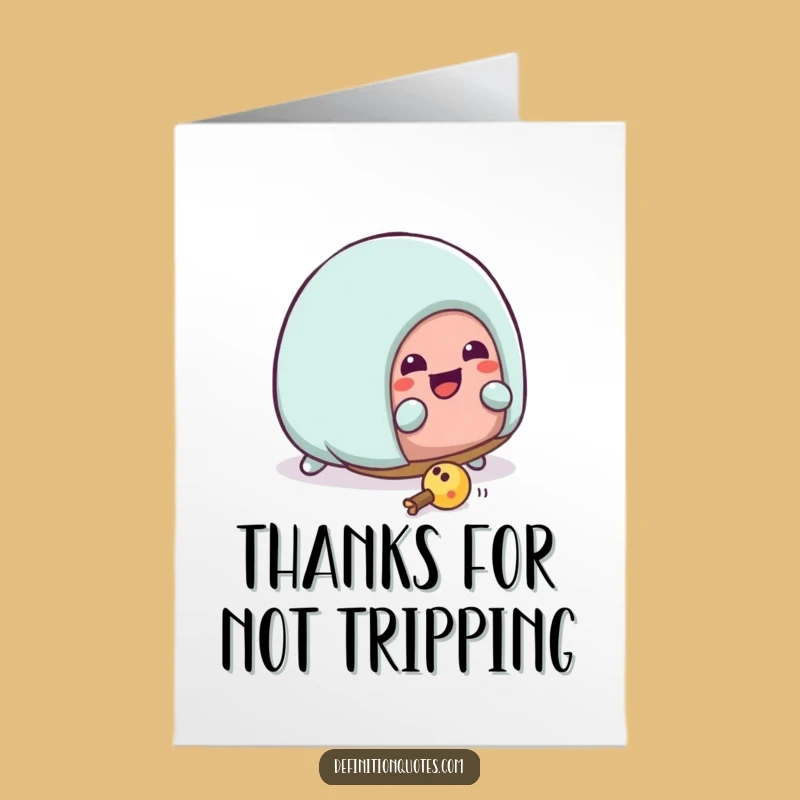 Free Printable Thank You Card: Kawaii Slipper Tripping Humorous Downloadable