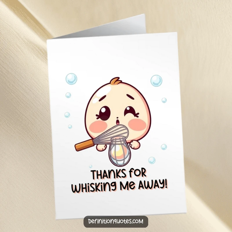 Funny Free Printable Thank You Card: Goofy whisk with a look of utter surprise at its zero bubble-whisking prowess.