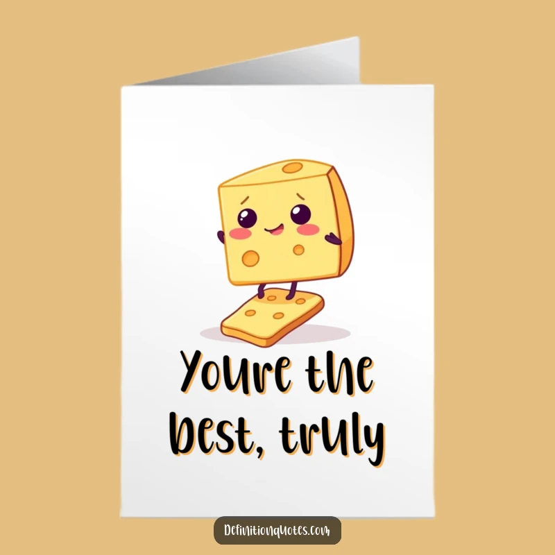 Funny Free Printable Cheese Card - Giggling Wedge Thank You Downloadable Gift Greeting