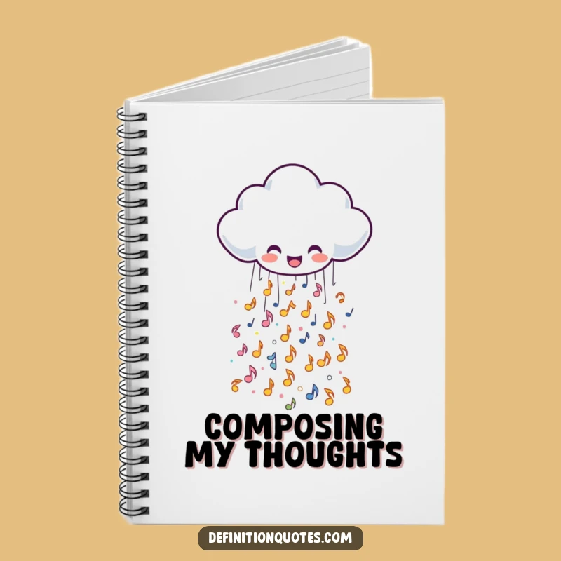 Funny Music Cloud Rain Notebook: Compose Your Thoughts with Joy