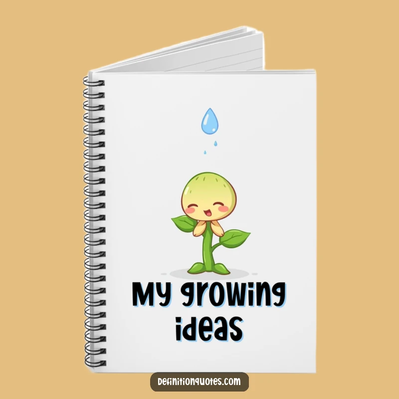 Funny Sprout & Raindrop Notebook - Jot Down Thoughts with Humble Grace