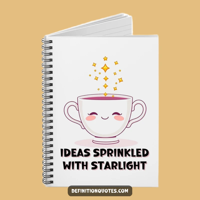 Funny Teacup Star Pouring Notebook - Whimsical Journal for Creative Ideas, Great Gift