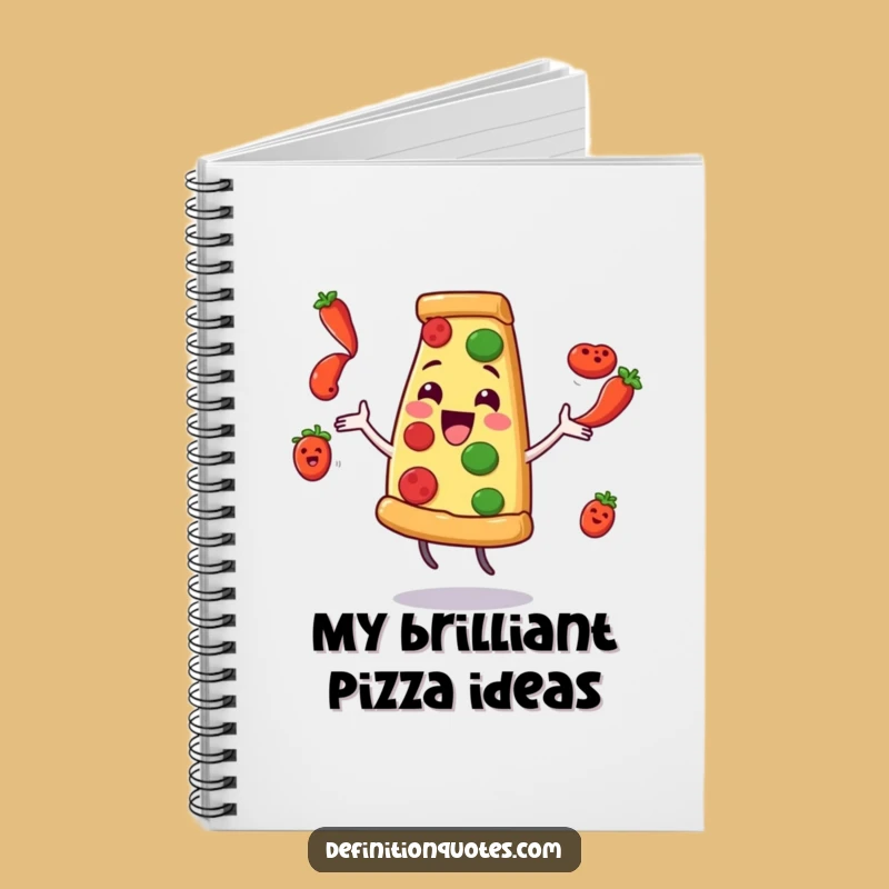 Funny Pizza Juggling Pepperoni Notebook: Jot Down Ideas with Comical Foodie Flair