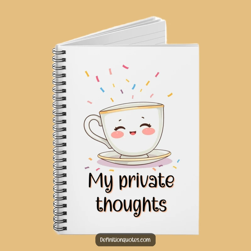 Funny Teacup Hiding Notebook: Shy Confetti Panic Journal, Hilarious Introvert Gift