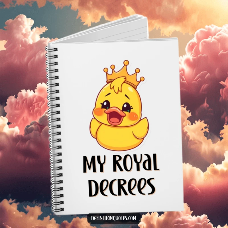 Funny Rubber Ducky Crown Notebook: Journal with a rubber ducky wearing a crown, eyes wide with shocked happiness, perfect for funny notes and ideas.