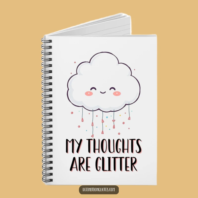Funny Notebook: Cheerful Cloud Raining Glitter for Sparkly Ideas