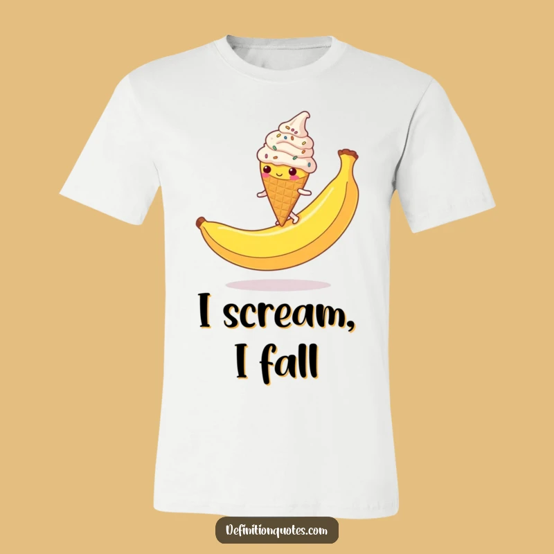 Funny Ice Cream Cone T-Shirt: Epic Sprinkled Character Slipping Mishap Tee Gift