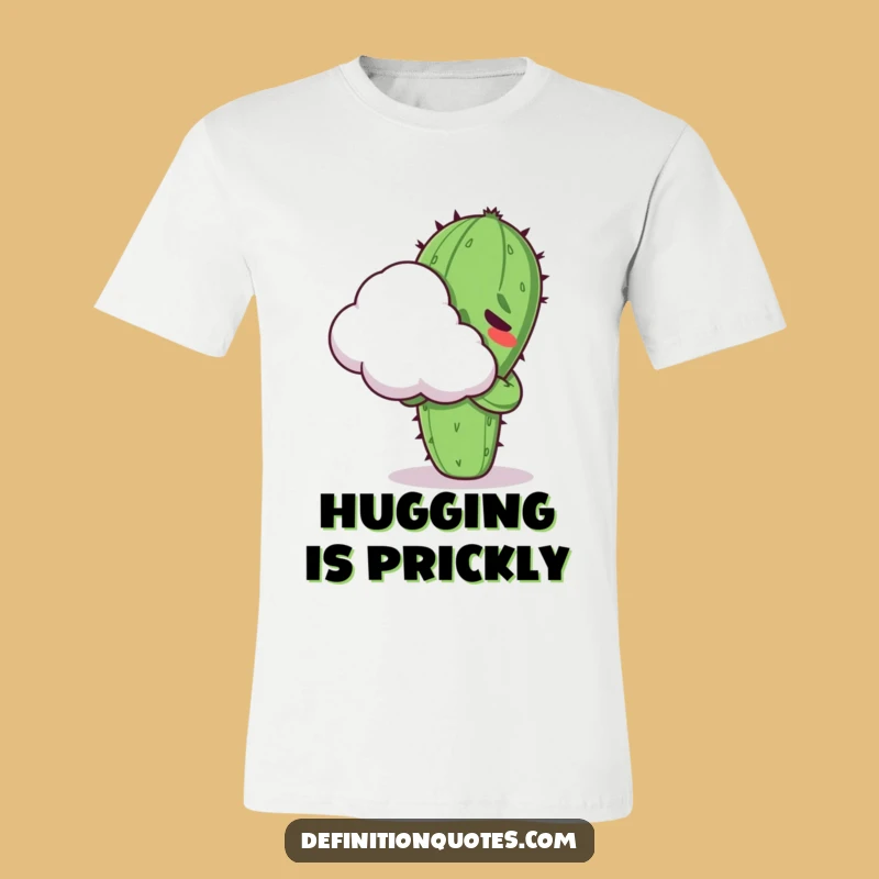 Funny Kawaii Cactus Cloud Hug T-Shirt - Hilarious Awkwardness Gift
