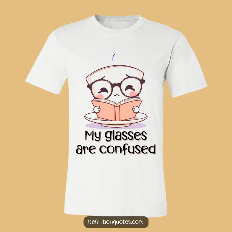Funny Teacup T-Shirt: Hilarious Spectacled Reader Apparel