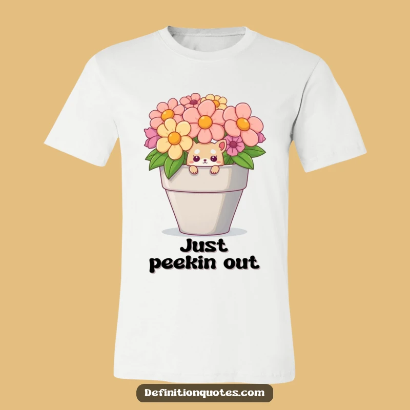 Funny Creature Peeking T-Shirt: Adorable & Hilarious Outfit for Everyday Fun!