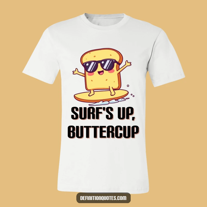Funny Kawaii Toast Surfing Crumb T-Shirt - Hilarious Beachwear Gift for Surfers