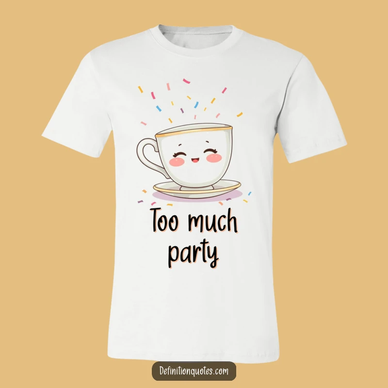Funny Teacup Hiding T-Shirt: Shy Confetti Panic, Hilarious Introvert Apparel Gift