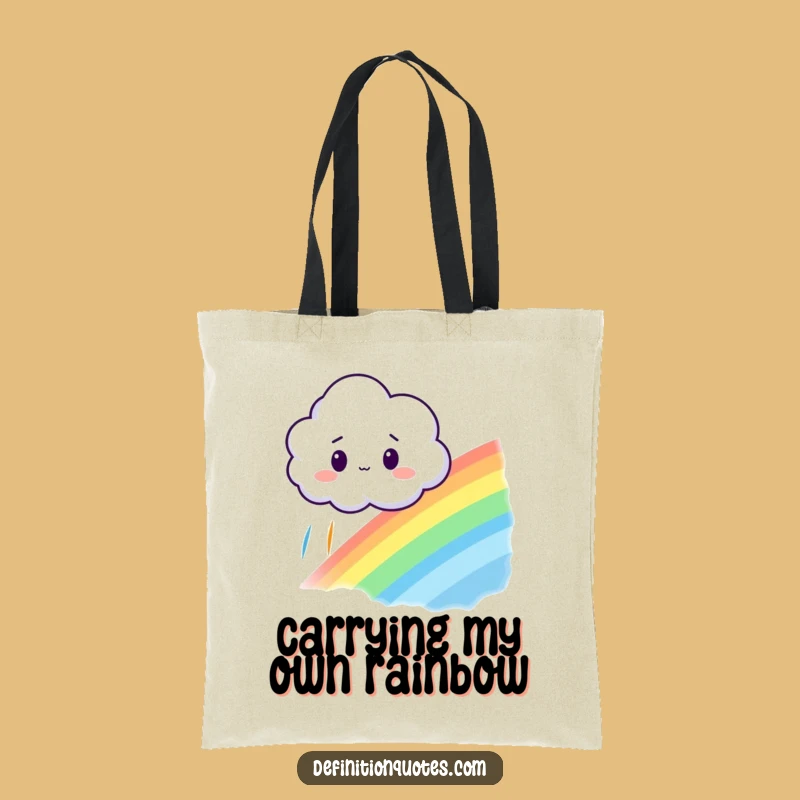 Funny Cloud Rainbow Tote Bag - Whimsical Tote for Happy Accidents, Perfect Gift