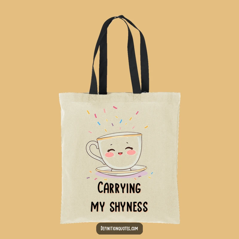 Funny Teacup Hiding Tote Bag: Shy Confetti Panic, Hilarious and Practical Gift