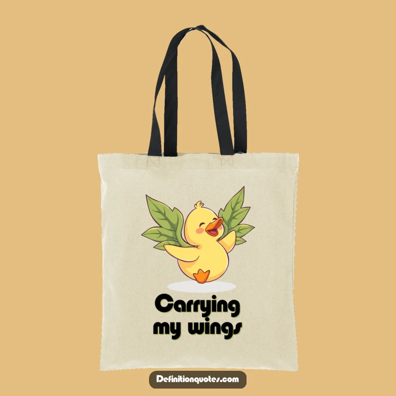 Funny Flying Duck Tote Bag: Hilarious Leaf-Winged Carryall