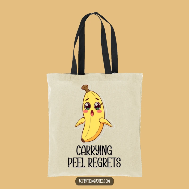 Funny Surprised Banana Peel Slide Tote Bag - Durable Character Accessory for Everyday Fun