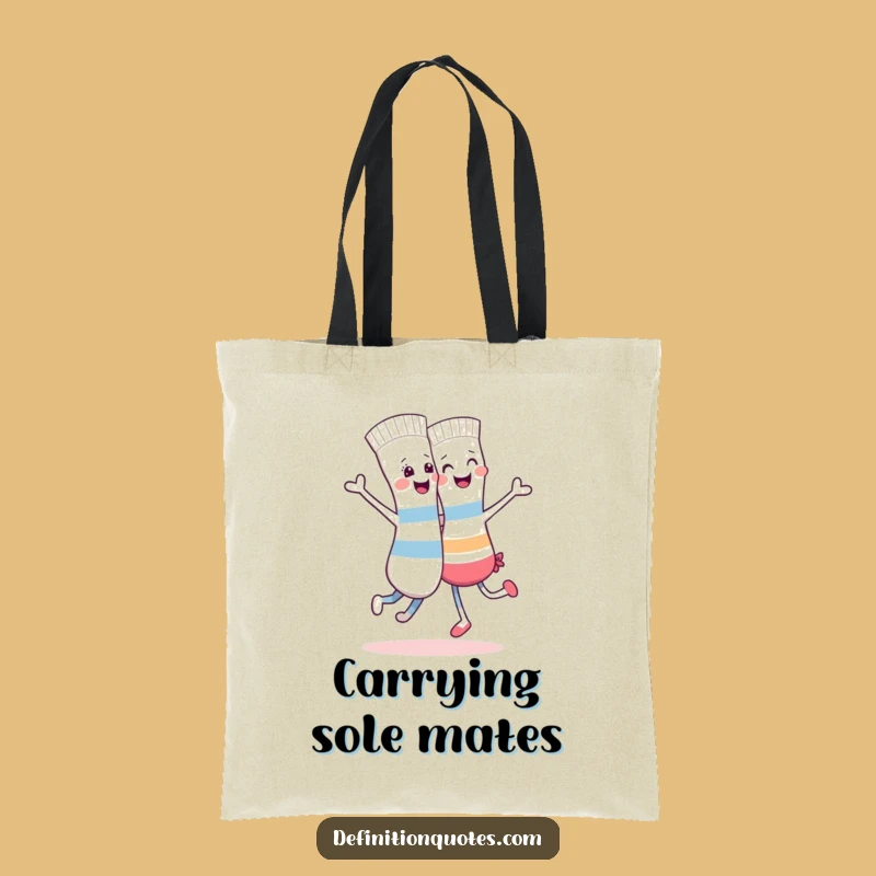 Funny Cheerful Sock Dance Tote Bag - Whimsical Mismatched Accessory for Everyday Joy