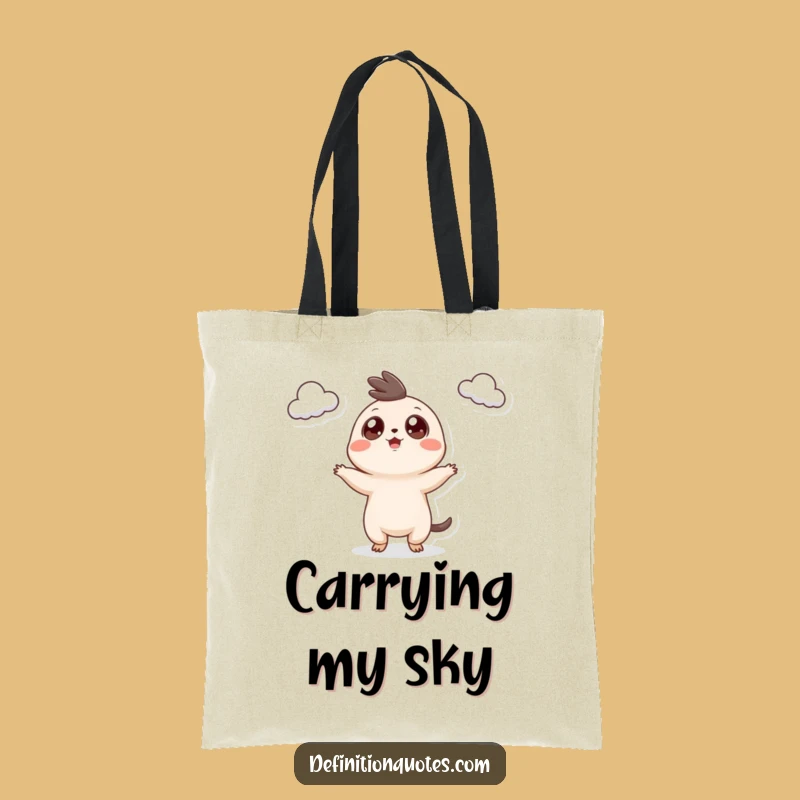 Funny Cloud Juggler Tote Bag: Googly Eyed Creature's Style, Chic Funny Gift