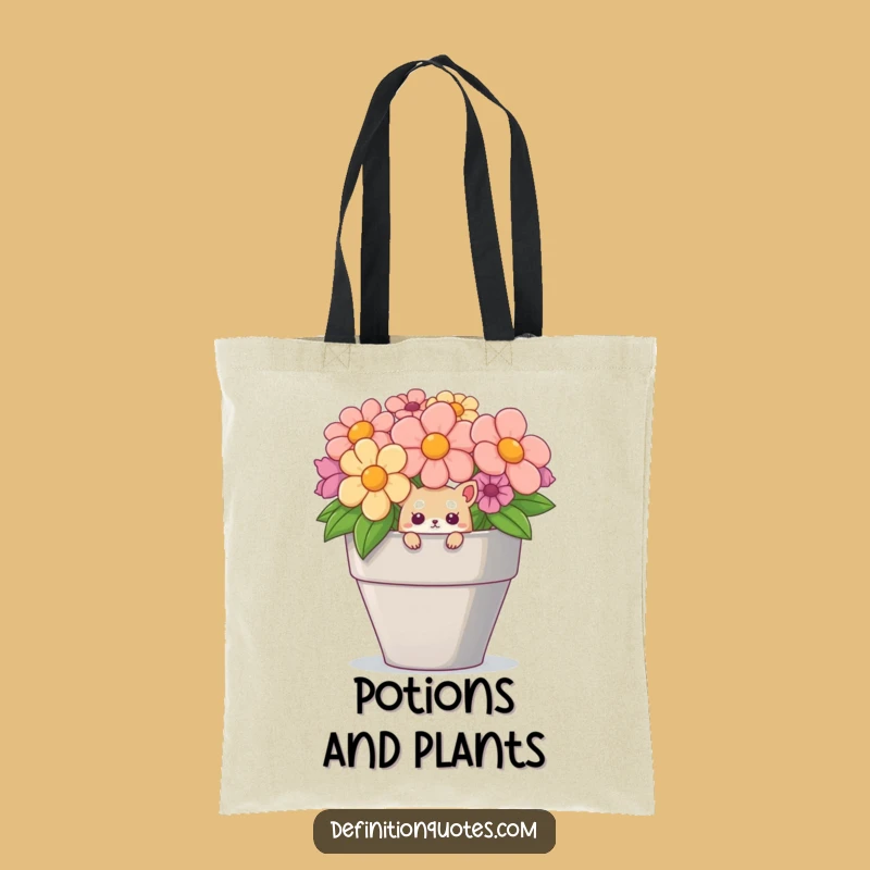 Funny Creature Peeking Tote Bag: Spacious & Hilarious Carry-All for Your Treasures!