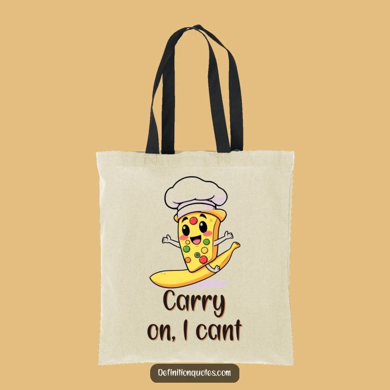 Funny Pizza Chef Slipping Banana Peel Tote Bag - Grocery & Gag Gift