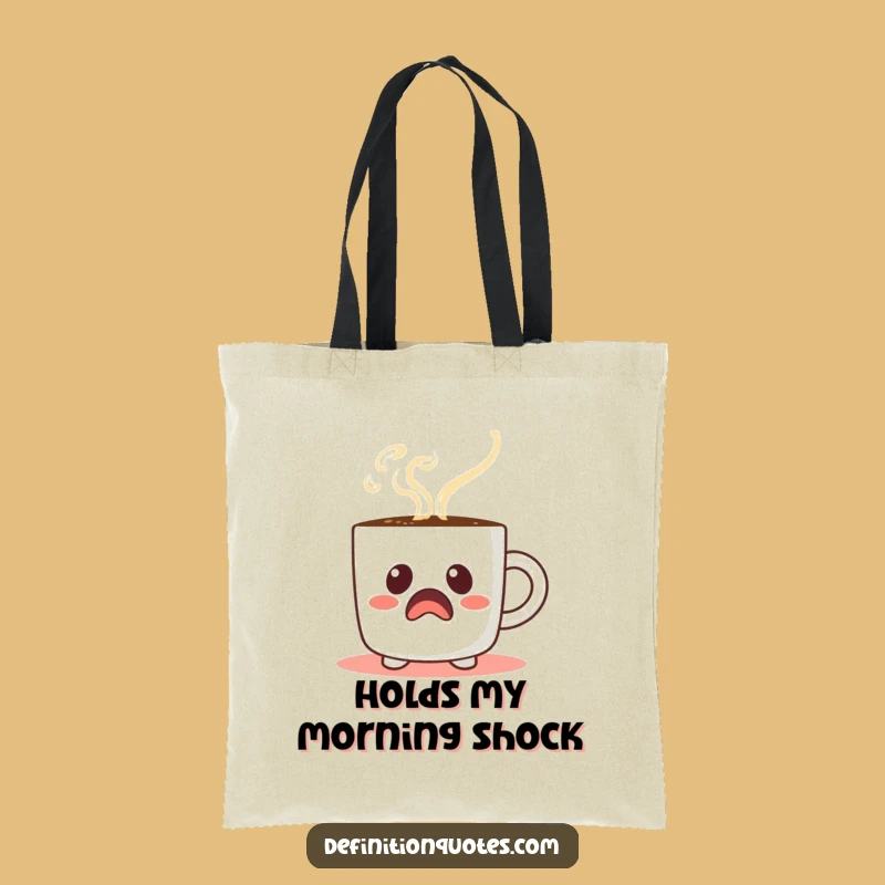 Funny Startled Coffee Mug Tote Bag: Carry Your Essentials with Comical Energy