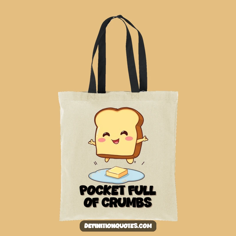 Funny Toast Jumping Butter Tote Bag: Carry Your Laughs with this Character Design